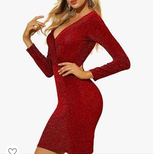 Sparkly Glitter Bodycon Red